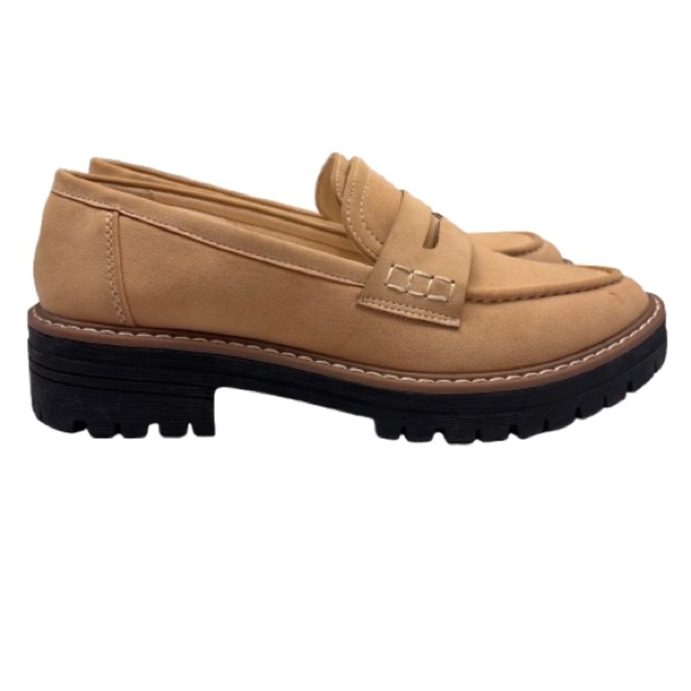 Tan Chunky Platform Penny Loafers Lug Sole Dark Academia EU 38 (Sz 7)